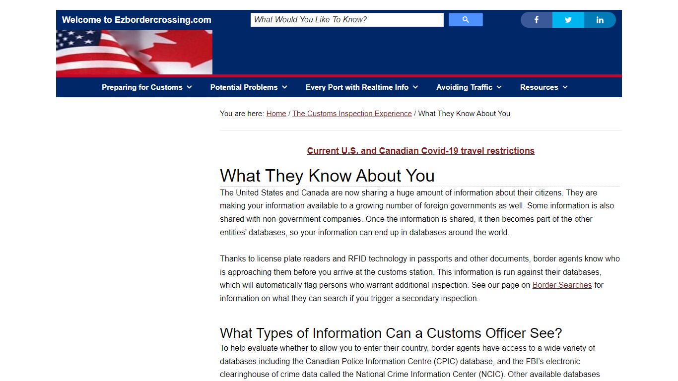 What Border Officers Know About You | ezbordercrossing